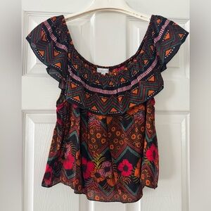 Patrons of Peace Multicolor Ruffled Blouse